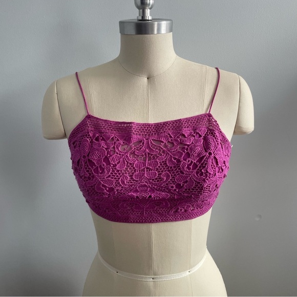 Free People Lyra Bralette- Dahlia Mauve- Size XS- NWT - Picture 4 of 11
